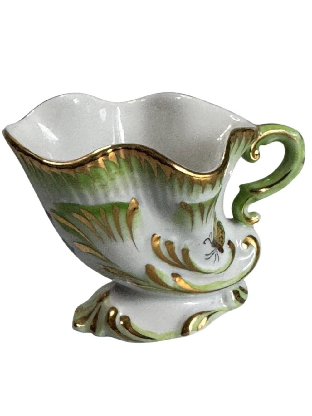 Herend Queen Victoria Cornucopia Creamer Rare Butterfly Shell Porcelain 3" - Picture 4 of 7
